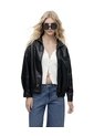 Chaqueta Oversize Sin Capucha Negra Mujer Negro de Gef