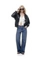 Chaqueta Oversize Sin Capucha Negra Mujer Negro de Gef