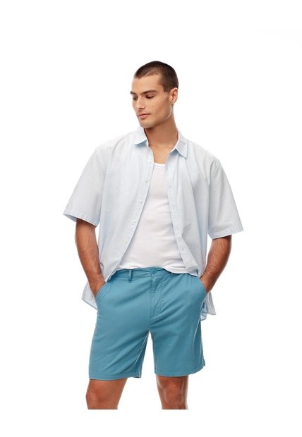 Bermuda Regular Drill Algodón Azul Hombre Azul