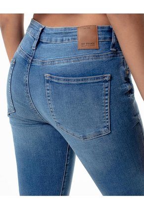 Jean Súper Skinny Tiro Medio índigo Medio Mujer Azul