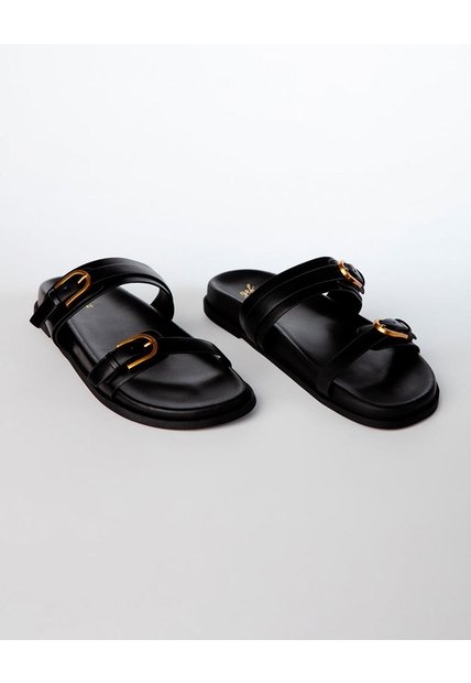 Sandalias Planas Negras Mujer Negro