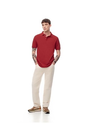 Polo Slim Algodón Roja Hombre Rojo