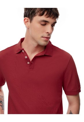 Polo Slim Algodón Roja Hombre Rojo