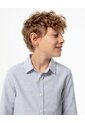 Camisa Manga Larga Regular Algodón Rayas Niño Azul de Gef