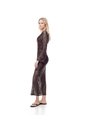 Vestido Midi Encaje Chocolate Mujer Chocolate de Gef