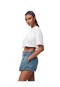 Falda Short Tiro Medio Denim índigo Medio Mujer Azul de Gef