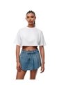 Falda Short Tiro Medio Denim índigo Medio Mujer Azul de Gef