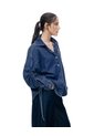Camisa Oversize Manga Larga índigo Medio Mujer Azul Oscuro de Gef