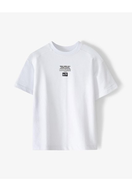 Camiseta Regular Manga Corta Blanca Niño Blanco