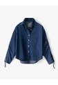 Camisa Oversize Manga Larga índigo Medio Mujer Azul Oscuro de Gef