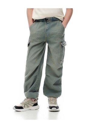 Jean Tipo Jogger Cargo índigo Medio Niño Azul