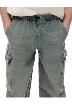 Jean Tipo Jogger Cargo índigo Medio Niño Azul