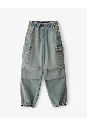 Jean Tipo Jogger Cargo índigo Medio Niño Azul