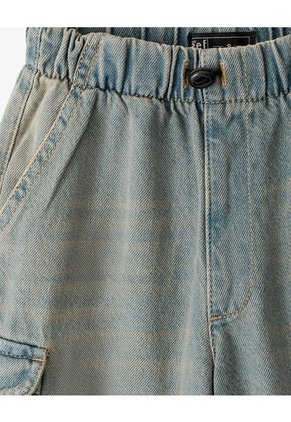 Jean Tipo Jogger Cargo índigo Medio Niño Azul