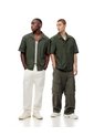Camisa Manga Corta Oversize Algodón Verde Hombre Verde de Gef