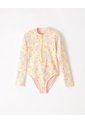 Vestido De Baño Manga Larga Estampado Niña Amarillo de Gef