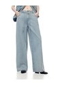Jean Wide Leg Tiro Alto índigo Medio Mujer Azul de Gef