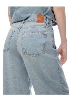 Jean Wide Leg Tiro Alto índigo Medio Mujer Azul