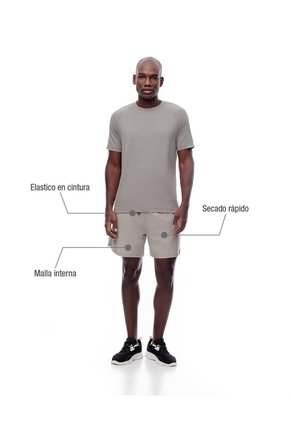 Pantaloneta Deportiva Malla Interna Taupe Hombre Marron