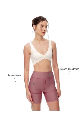 Biker Deportivo Soporte Abdomen Malva Mujer Lavanda Gef