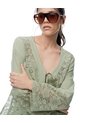 Camisa Oversize Manga Larga Verde Mujer Verde de Gef