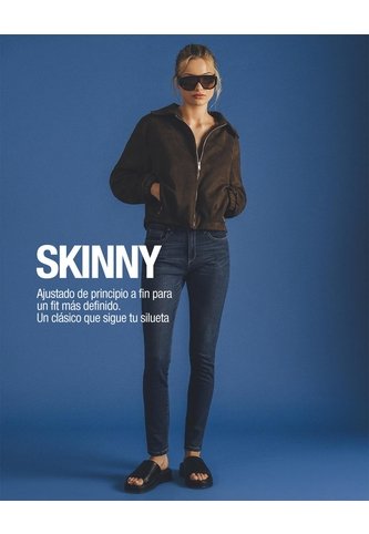 Jean Súper Skinny Tiro Medio índigo Oscuro Mujer Azul Oscuro Gef
