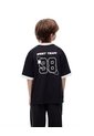 Camiseta Oversize Negra Estampada Niño Negro de Gef