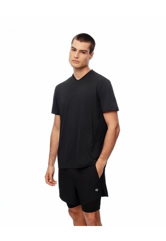 Camiseta Deportiva Control De Humedad Negra Hombre Negro Gef