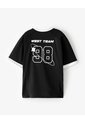 Camiseta Oversize Negra Estampada Niño Negro de Gef