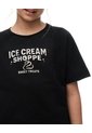 Camiseta Oversize Algodón Negra Niña Negro de Gef