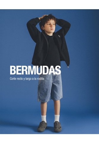 Bermuda Denim Regular Algodón índigo Medio Niño Azul Oscuro Gef