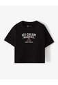 Camiseta Oversize Algodón Negra Niña Negro de Gef