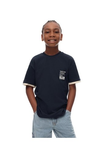 Camiseta Regular Algodón Azul Estampada Niño Azul Gef