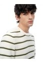 Camiseta Manga Corta Regular Tejido De Punto Rayas Hombre Verde de Gef