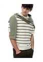 Camiseta Manga Corta Regular Tejido De Punto Rayas Hombre Verde de Gef