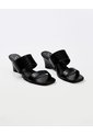 Sandalias Mule De Tacón Ancho Negras Mujer Negro de Gef