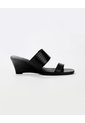 Sandalias Mule De Tacón Ancho Negras Mujer Negro de Gef