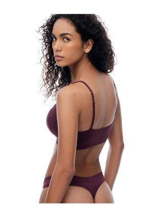 Top Soporte Medio Seamless Vinotinto Mujer Violeta