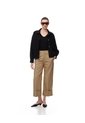Pantalón Culotte Tiro Medio Caqui Mujer Beige de Gef