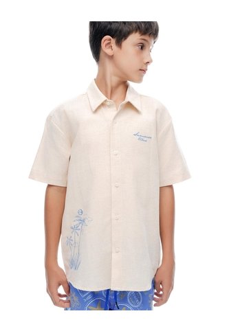 Camisa Regular Manga Corta Arena Beige Gef
