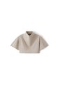 Camisa Oversize Manga Corta Cuello Alto Caqui Mujer Beige de Gef