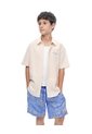 Camisa Regular Manga Corta Arena Beige de Gef