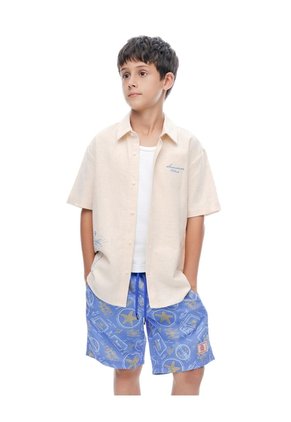 Camisa Regular Manga Corta Arena Beige