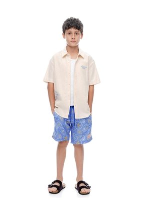 Camisa Regular Manga Corta Arena Beige