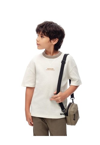 Camiseta Regular Algodón Vainilla Niño Beige Gef