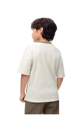 Camiseta Regular Algodón Vainilla Niño Beige
