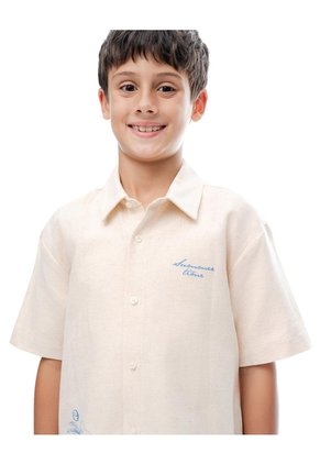 Camisa Regular Manga Corta Arena Beige