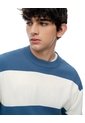Buzo Regular Algodón Tejido De Punto Azul Rayas Hombre Azul de Gef