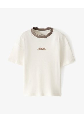 Camiseta Regular Algodón Vainilla Niño Beige