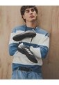 Buzo Regular Algodón Tejido De Punto Azul Rayas Hombre Azul de Gef